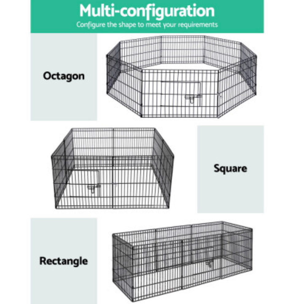 Pet Pet Dog Playpen 24" 8 Panel Puppy Exercise Cage Enclosure Fence