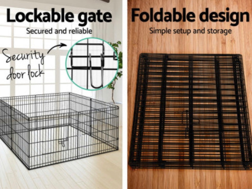 Pet Pet Dog Playpen 24" 8 Panel Puppy Exercise Cage Enclosure Fence